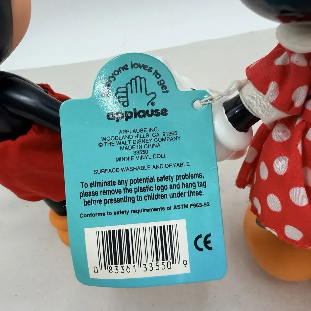 Vintage Walt Disney Minnie & Mickey Mouse Vinyl Dolls Poseable Figures
